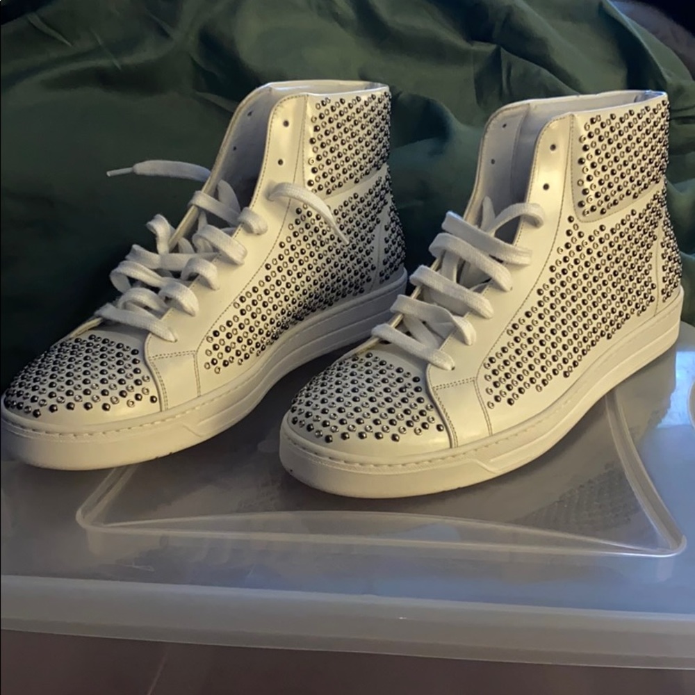 AUTHENTIC PRADA High top studded sneakers
